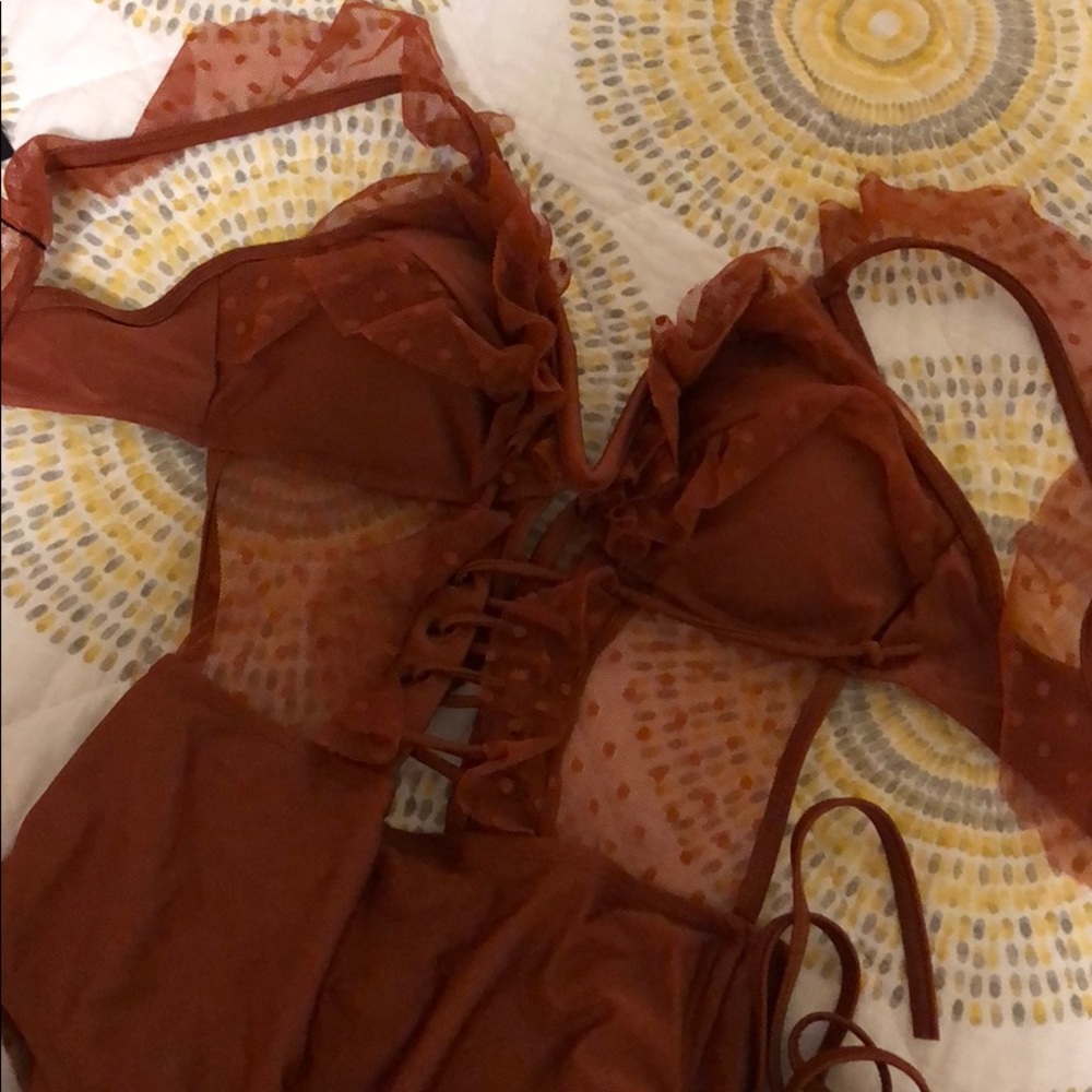 Brown / Orange Swimsuit